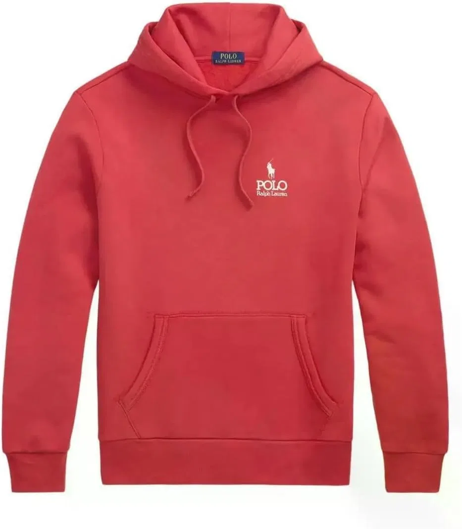 Винтажная толстовка с капюшоном POLO RALPH LAUREN с вышитым логотипом Polo Pony, красный