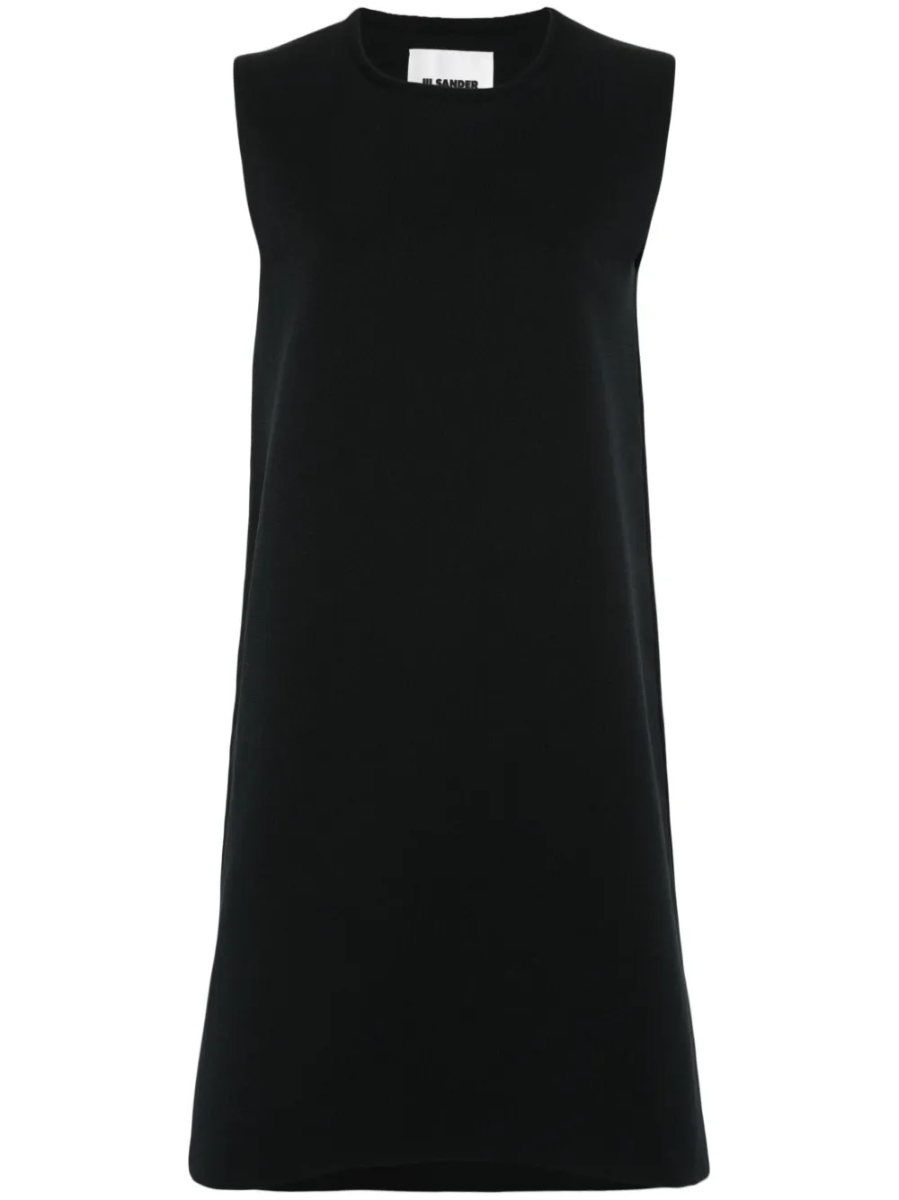 

Платье-трапеция без рукавов JIL SANDER, черный