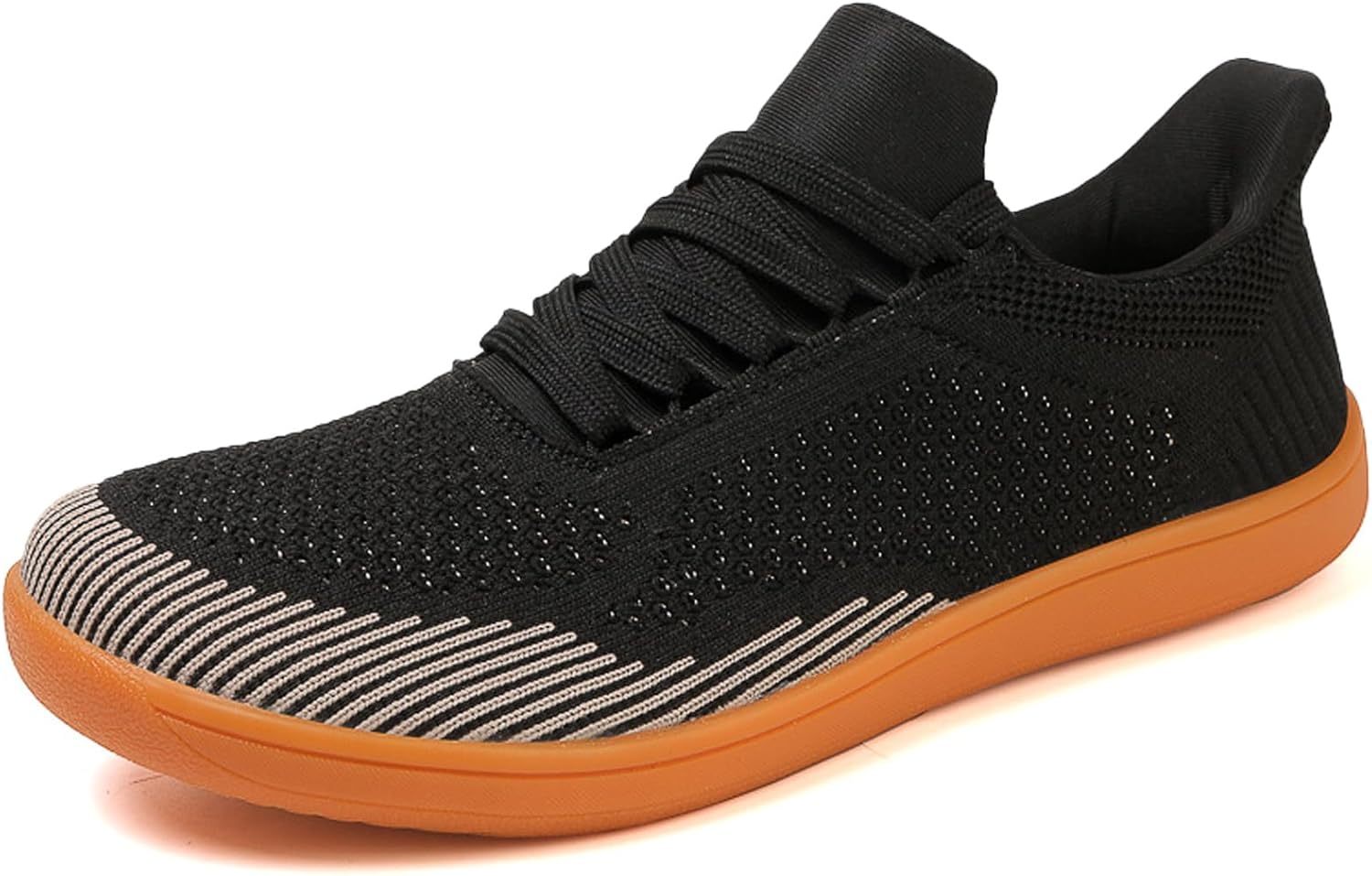 

Мужские кроссовки YHEROHG с сеткой, широким носком, вязаные, минималистичные, дышащие, удобные, на шнуровке, летние, для повседневной носки, прогулок и тренировок, черный