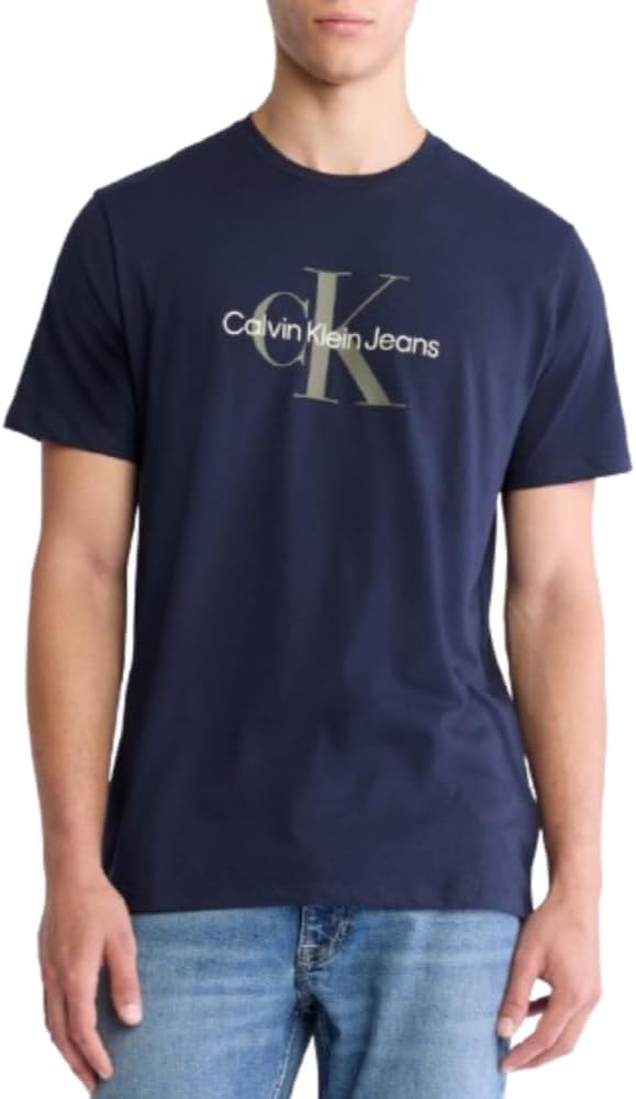 

Мужская футболка с круглым вырезом и монограммой Calvin Klein, Dark Sapphire