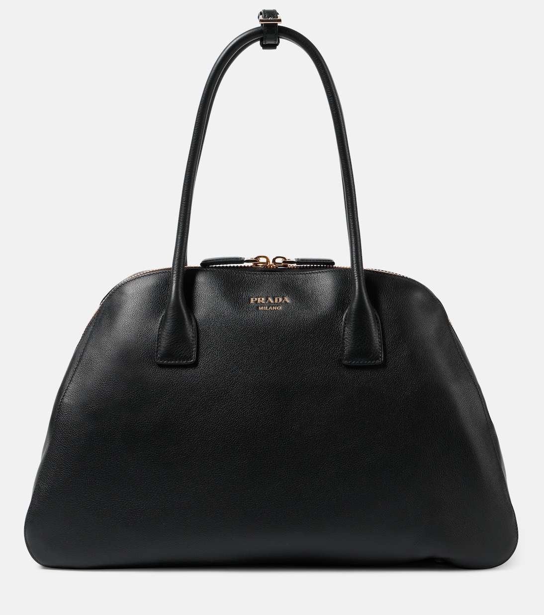 

Большая кожаная сумка-тоут Prada, черный