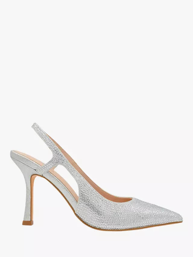 

Туфли-лодочки Paradox London Celia Embellished Pointed Slingback, серебряный