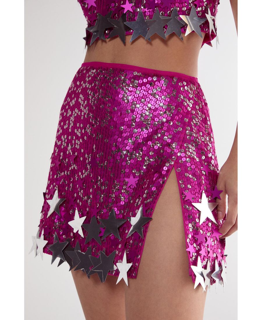 

Мини-юбка с отделкой в виде звезд, ограниченная серия Nasty Gal, Hot pink
