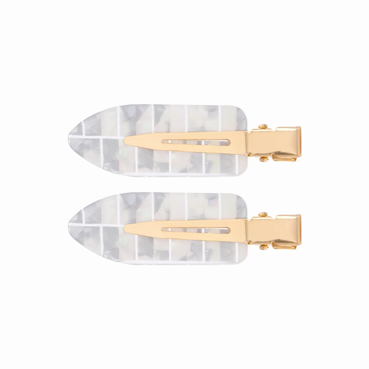 Акриловая заколка для волос ZANC, Iridescent Textured Seamless Clip[Gray]1 Pair — фото 2