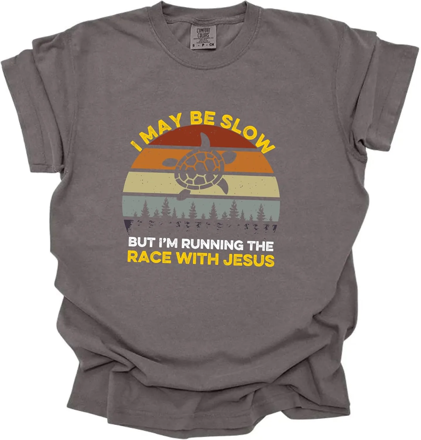 Футболка Christian I May Be Slow, but I’m Running The Race with Jesus — фото 4