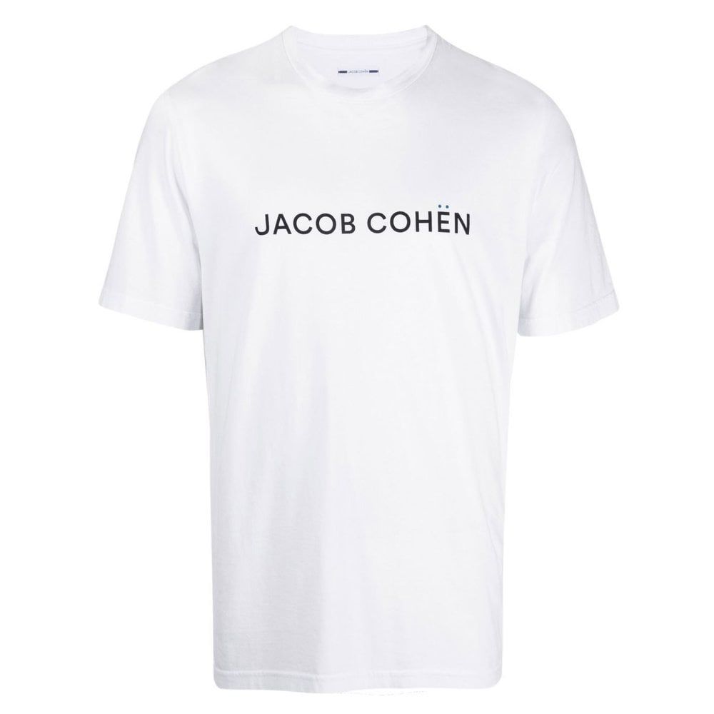 

Белая хлопковая мужская футболка Jacob Cohen