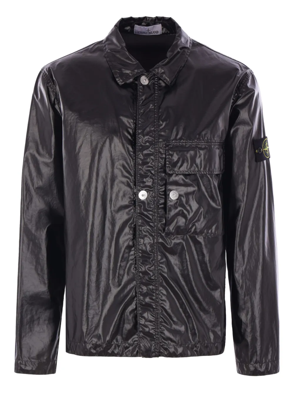 

Куртка с накладными карманами на кнопках Stone Island, черный