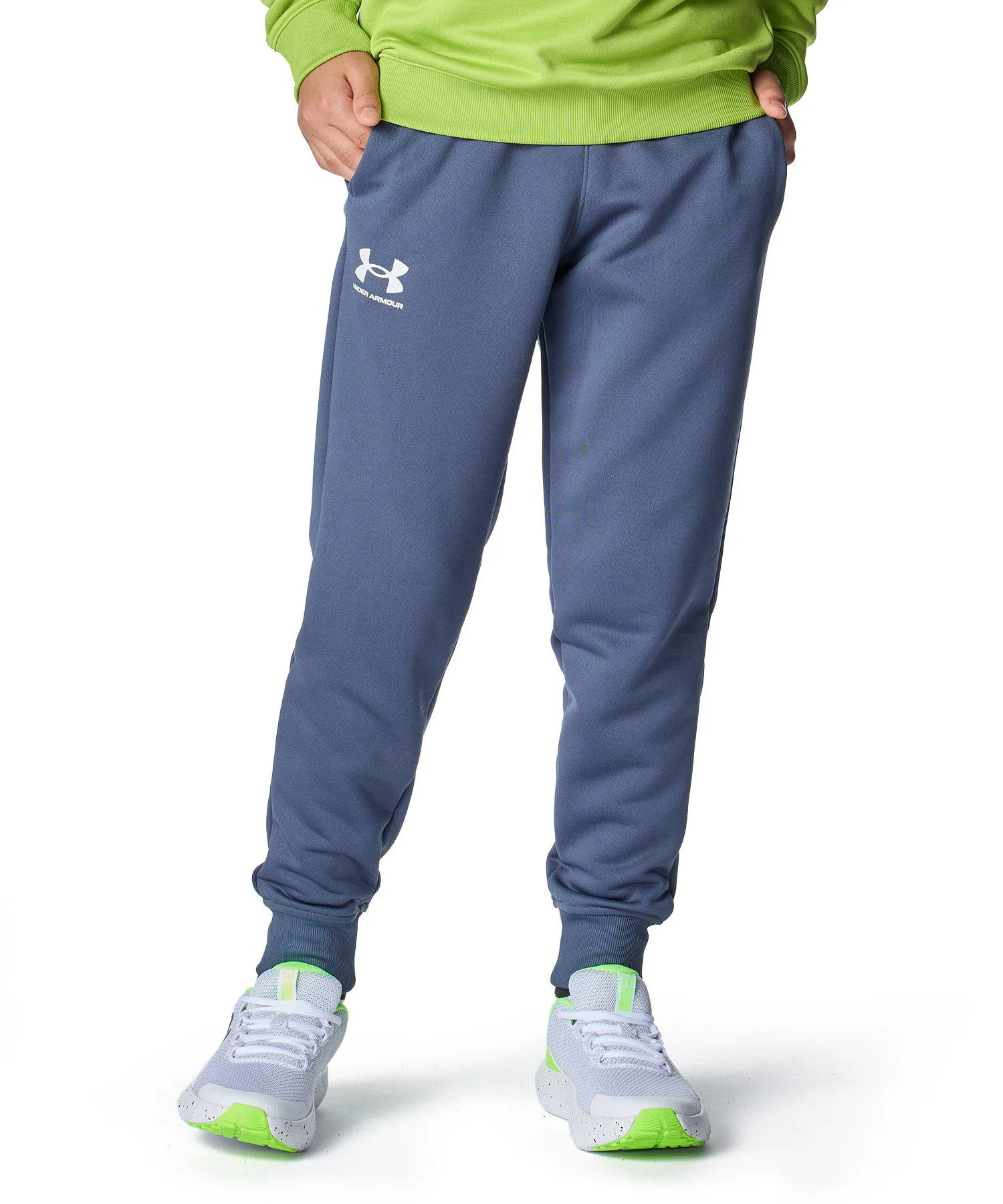 Детские джоггеры из флиса UA Tech Terry UNDER ARMOUR темно-серые