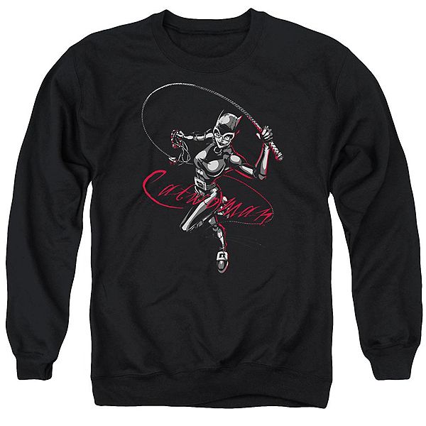 

Толстовка с круглым вырезом для взрослых с изображением котенка Бэтмена и кнута Licensed Character