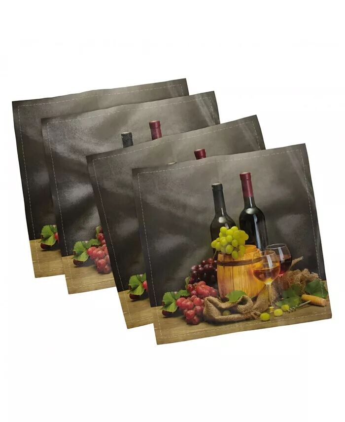 

Набор из 4 салфеток Winery, 12 x 12 дюймов Ambesonne, мультиколор