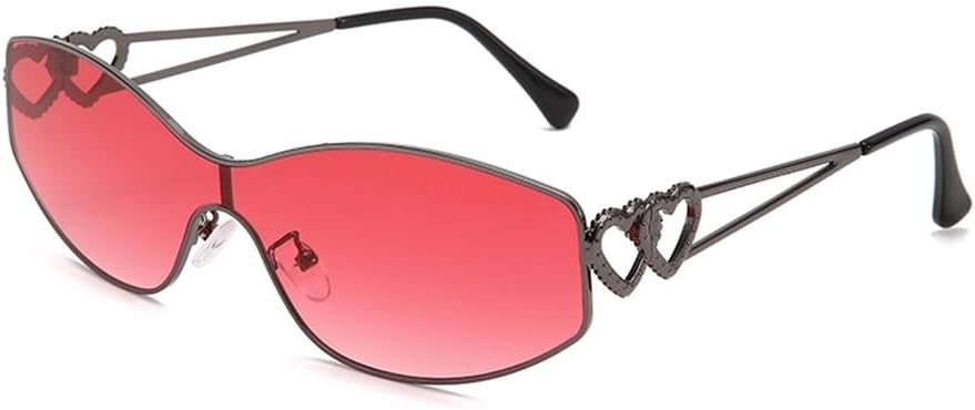 

Солнцезащитные очки «кошачий глаз» с дизайном «двойное сердце» и интегрированными линзами для женщин. Защита от УФ-излучения. Стройнящие фигуру. Идеально подходят для вечеринок и торжественных мероприятий HYYZZC, Red