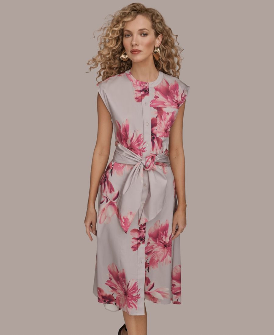 

Женское платье с короткими рукавами Donna Karan New York, Pink Sands Multi