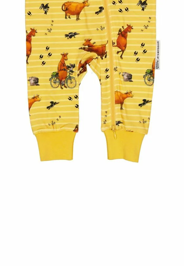 Спальный комбинезон mamma mu с двухсторонней молнией Geggamoja, Yellow Stripe — фото 3