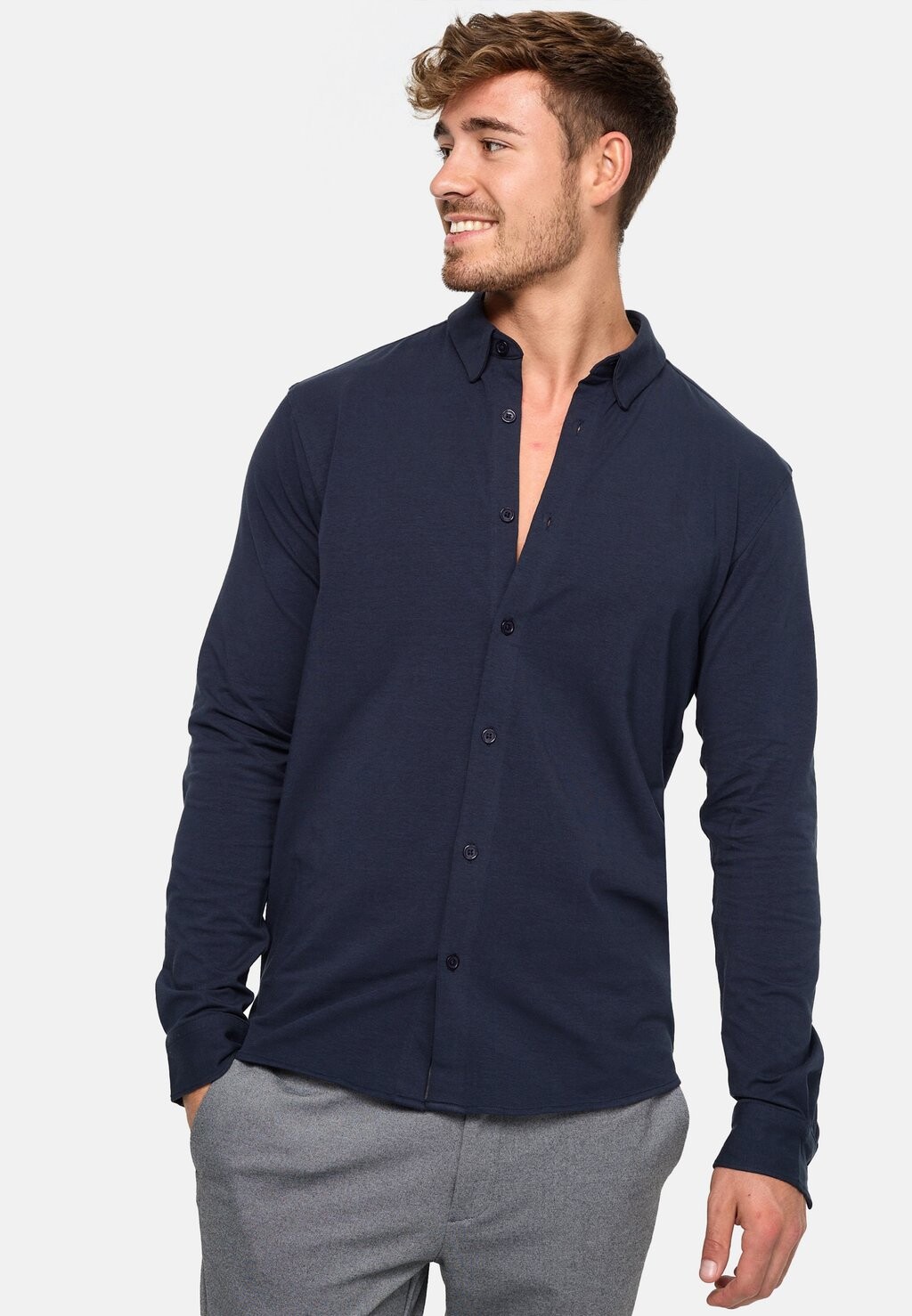 

Рубашка LANGARM THEO INDICODE JEANS, темно-синий