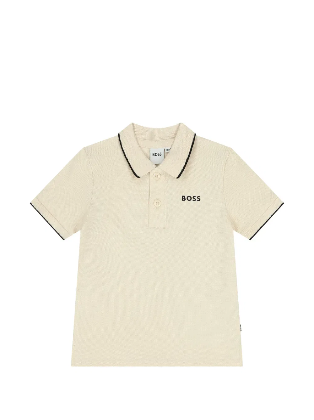Рубашка-поло с контрастной отделкой Boss Kidswear, нейтральный