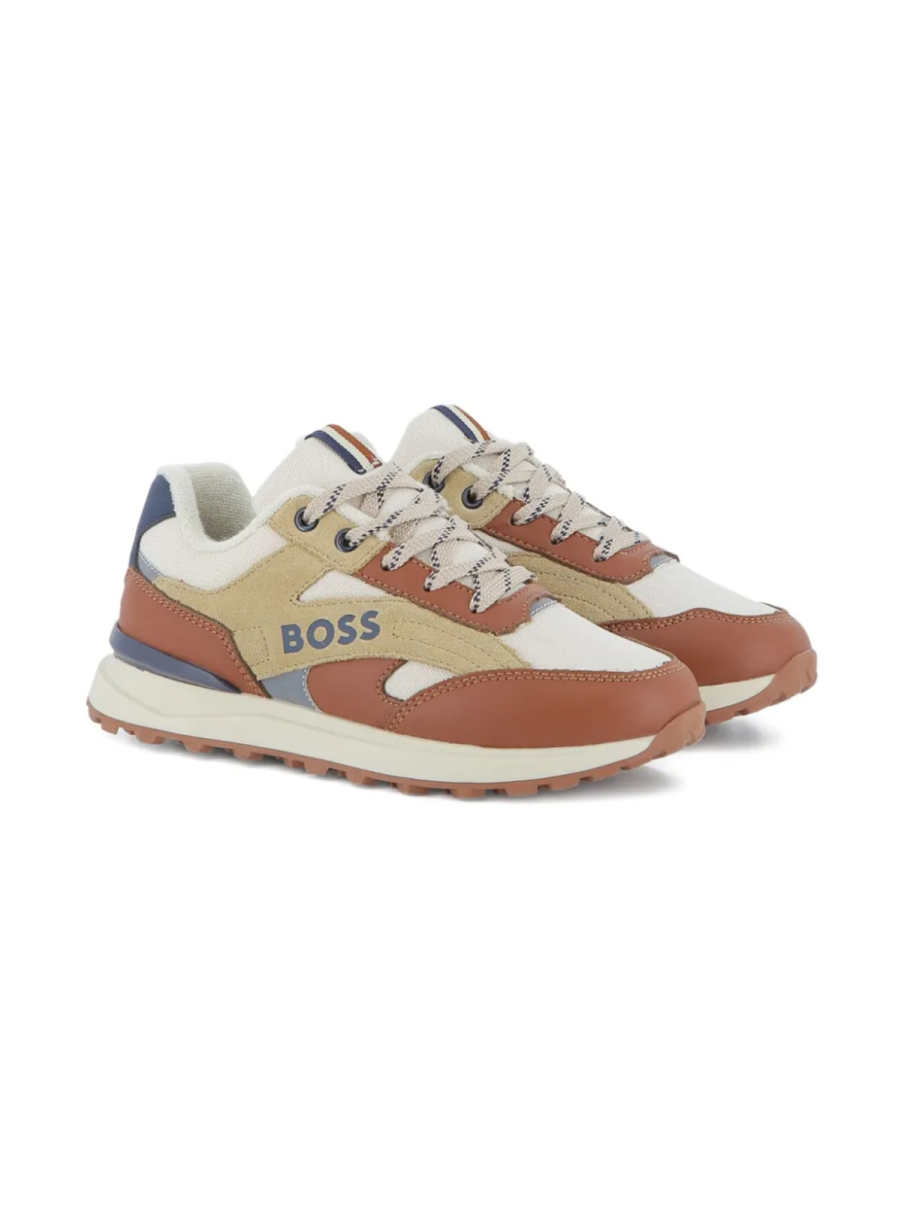 

BOSS Kidswear кроссовки в стиле колор-блок, коричневый
