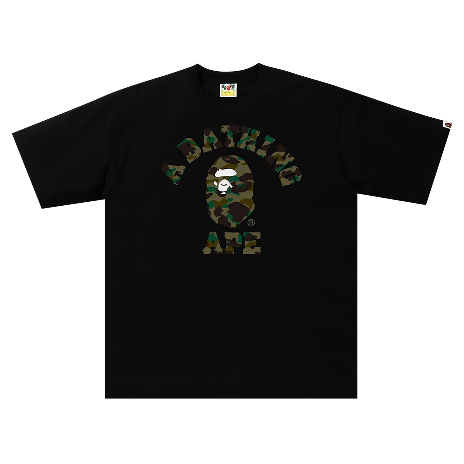 

Свободная футболка BAPE 1st Camo College, цвет черный/зеленый