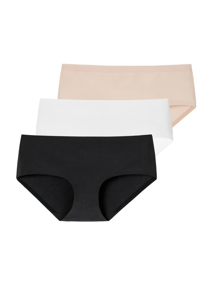 

Трусы Schiesser Panty Invisible Cotton, цвет schwarz/weiß/sand