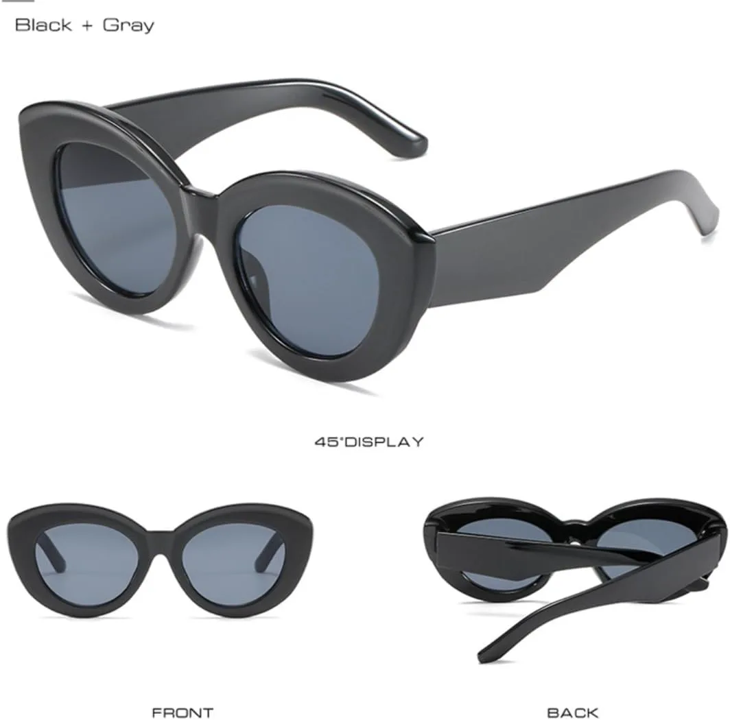 

Ретро-солнцезащитные очки «кошачий глаз» большого размера для женщин, модные зеленые и оранжевые очки с защитой от УФ-излучения для мужчин VVTWSSW, Gray Gray