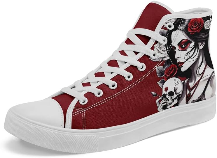 

Унисекс модные кроссовки с черепом на высокой подошве, классические тканевые обувь на шнуровке, повседневные стильные хип-хоп теннисные кроссовки для мужчин и женщин Awsole, белый