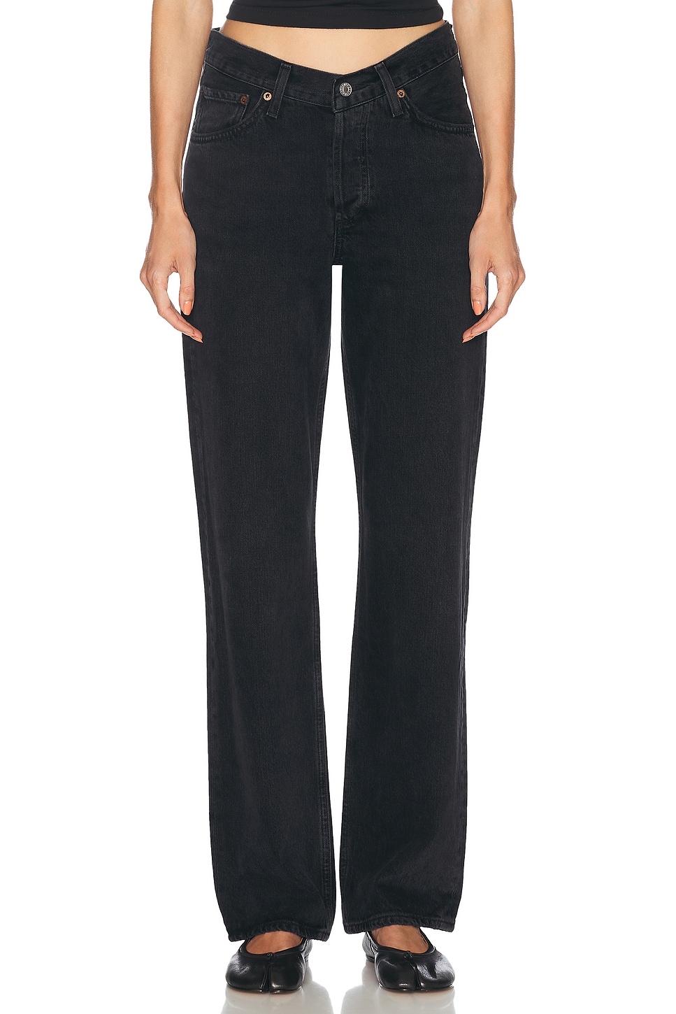 

Джинсы Kelly с V-образным вырезом на талии Agolde, Decibel