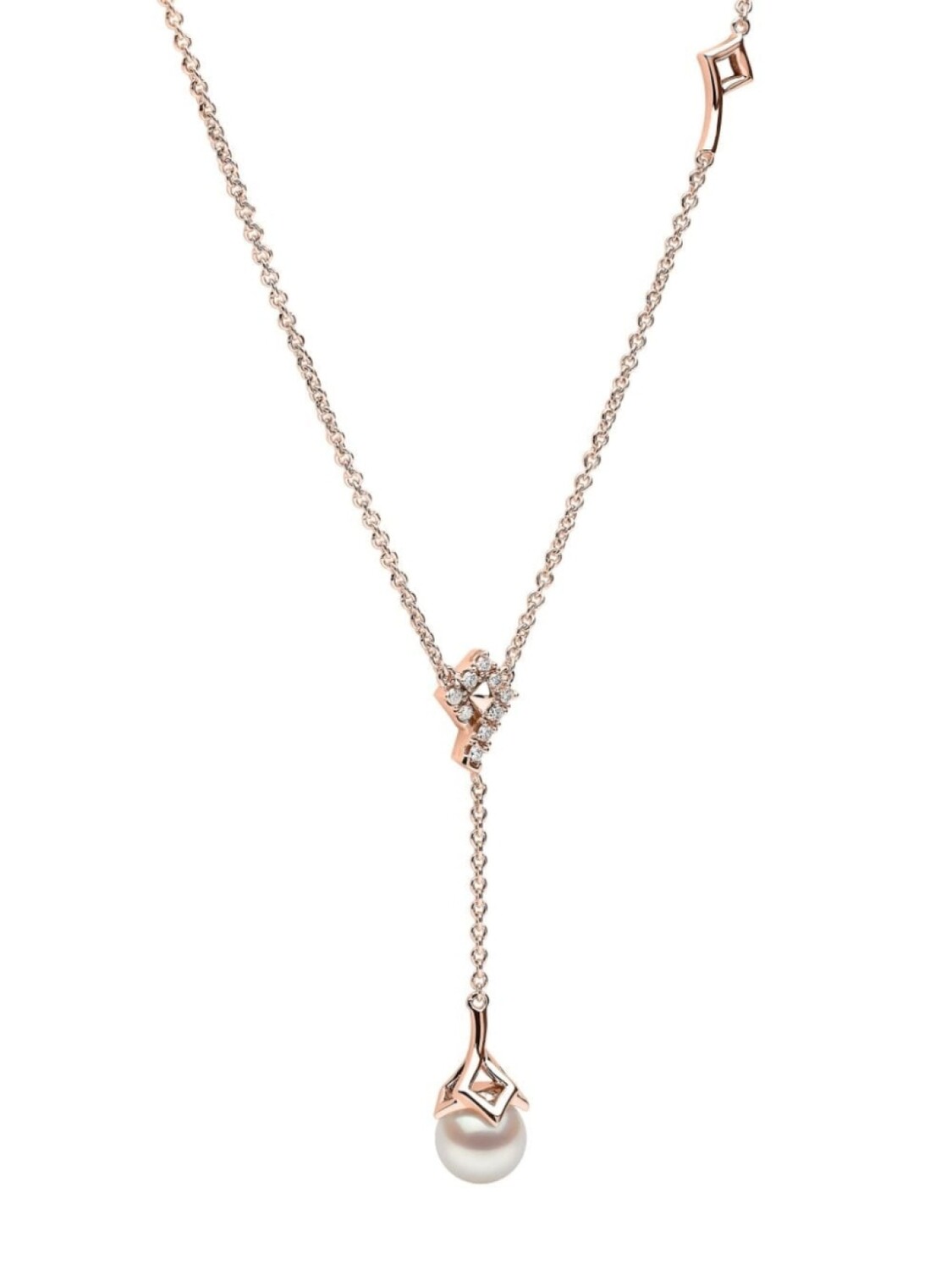 

Колье Trend из розового золота с жемчугом и бриллиантами Yoko London, розовый