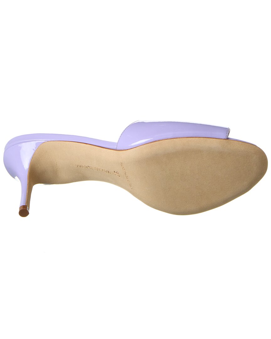 Лакированные сандалии Manolo Blahnik Houramu 70, фиолетовый — фото 4