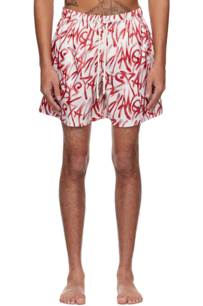 

Плавки-шорты с красным и белым граффити Palm Angels