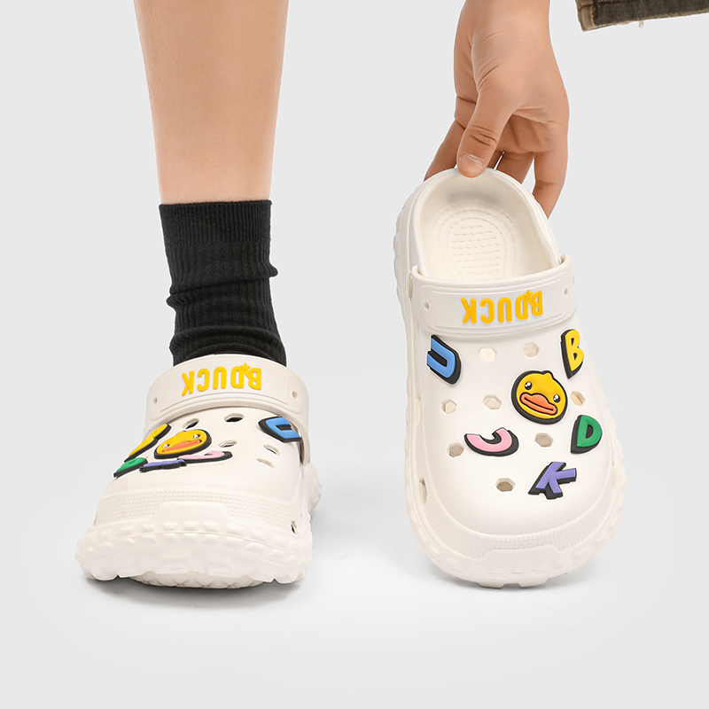 B.Duck Летняя коллекция Citywalk Вечная пещера, модные индивидуальные трендовые клоги унисекс белые, цвет White — фото 4