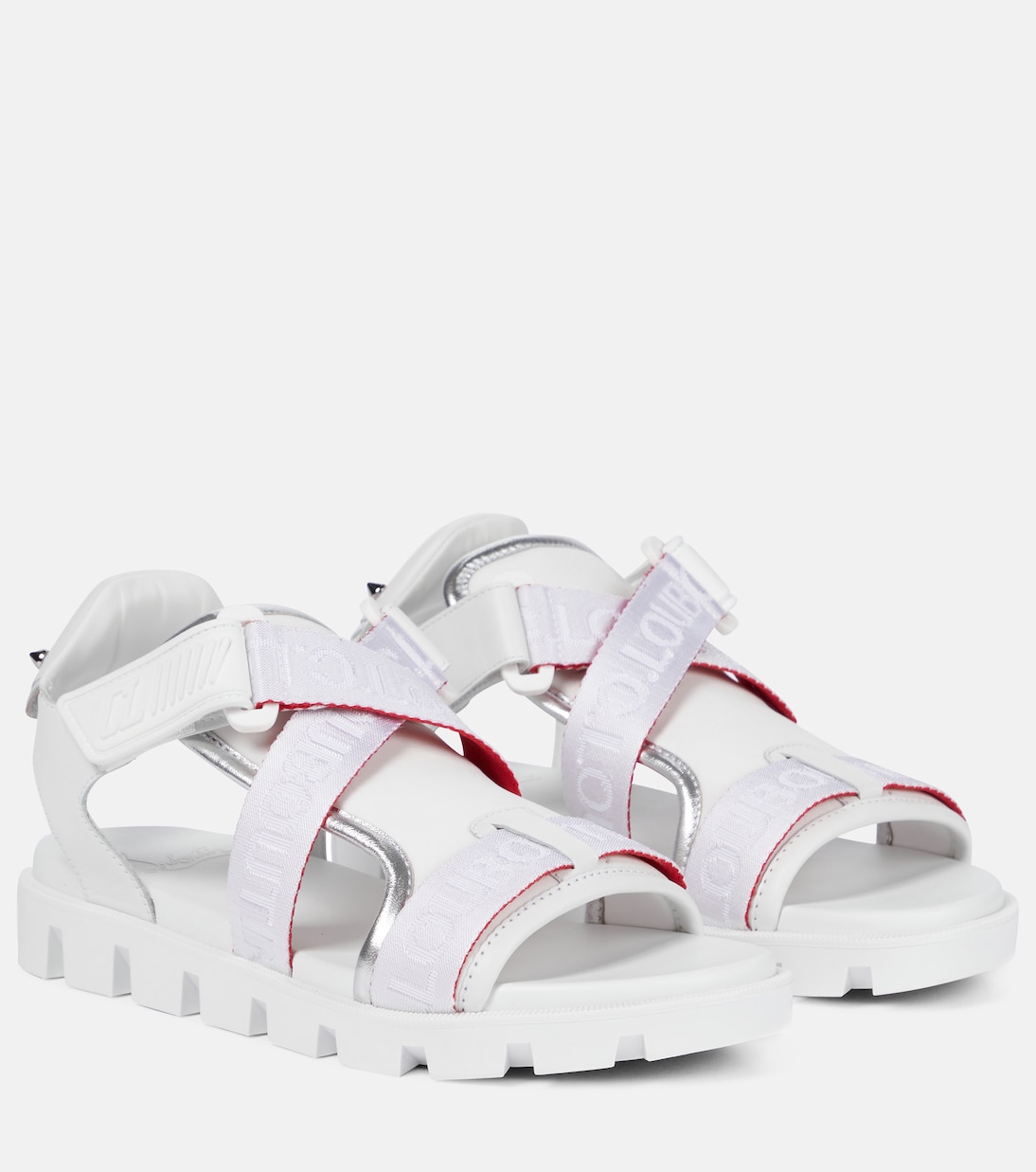 Сандалии Velcrissimo Christian Louboutin, Bianco/ Silver