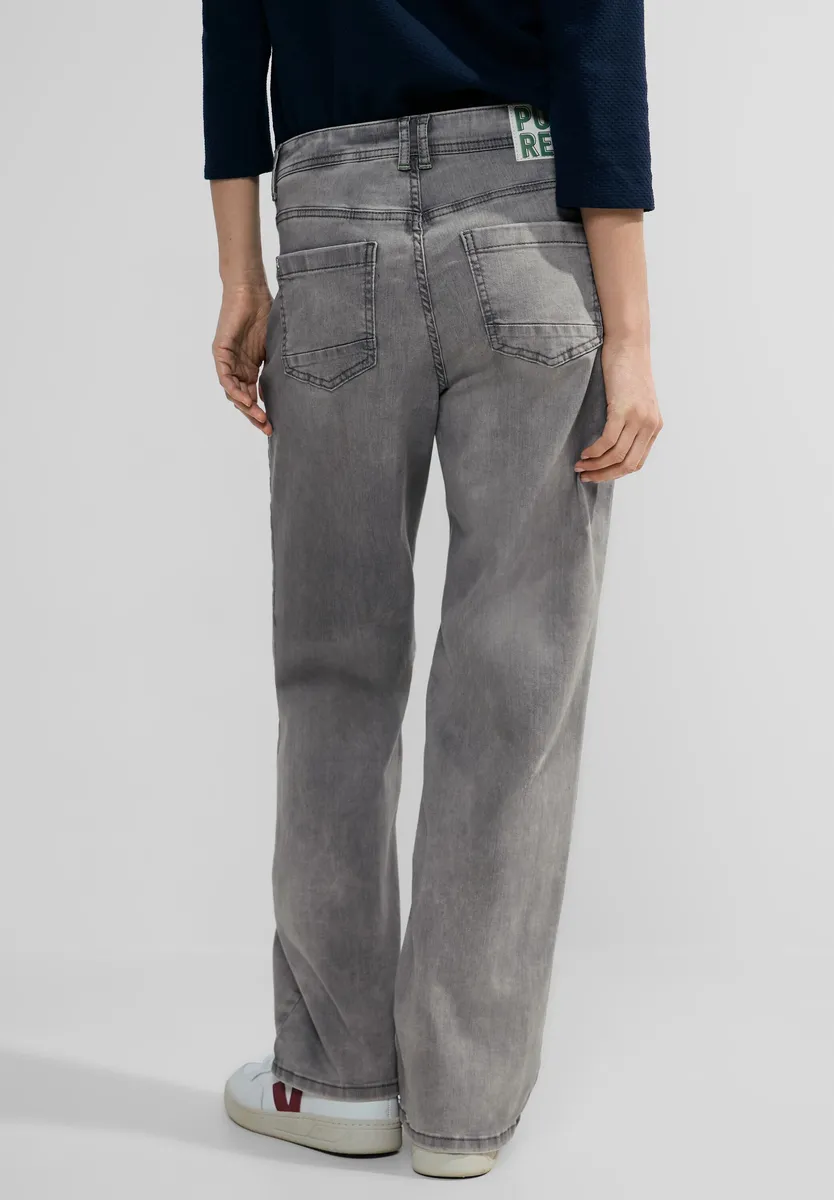 

Прямые джинсы Cecil, завышенная талия, цвет Light Grey Stone Wash