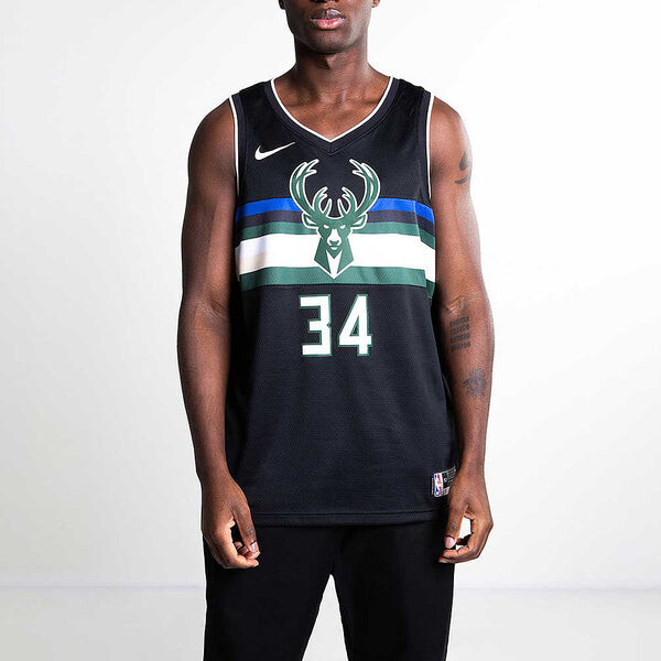 Майки баскетбольные спортивные майки жилет sw fan edition limited milwaukee bucks alphabet 34 black Nike, черный — фото 3