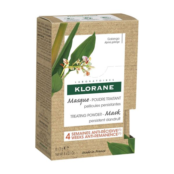 

Маска для волос против перхоти с галангалом, 8x3 г Klorane Galanga
