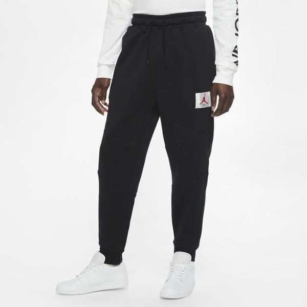 Спортивные штаны Air Jordan Flight Fleece logo Athleisure Casual Sports Long Pants Black, черный — фото 4