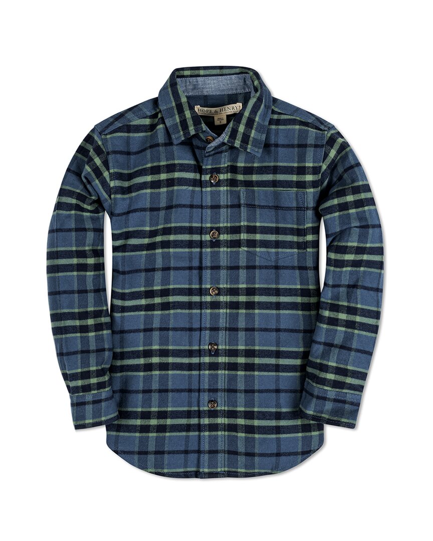 

Рубашка Hope & Henry из фланели в клетку на пуговицах Hope & Henry, зеленый