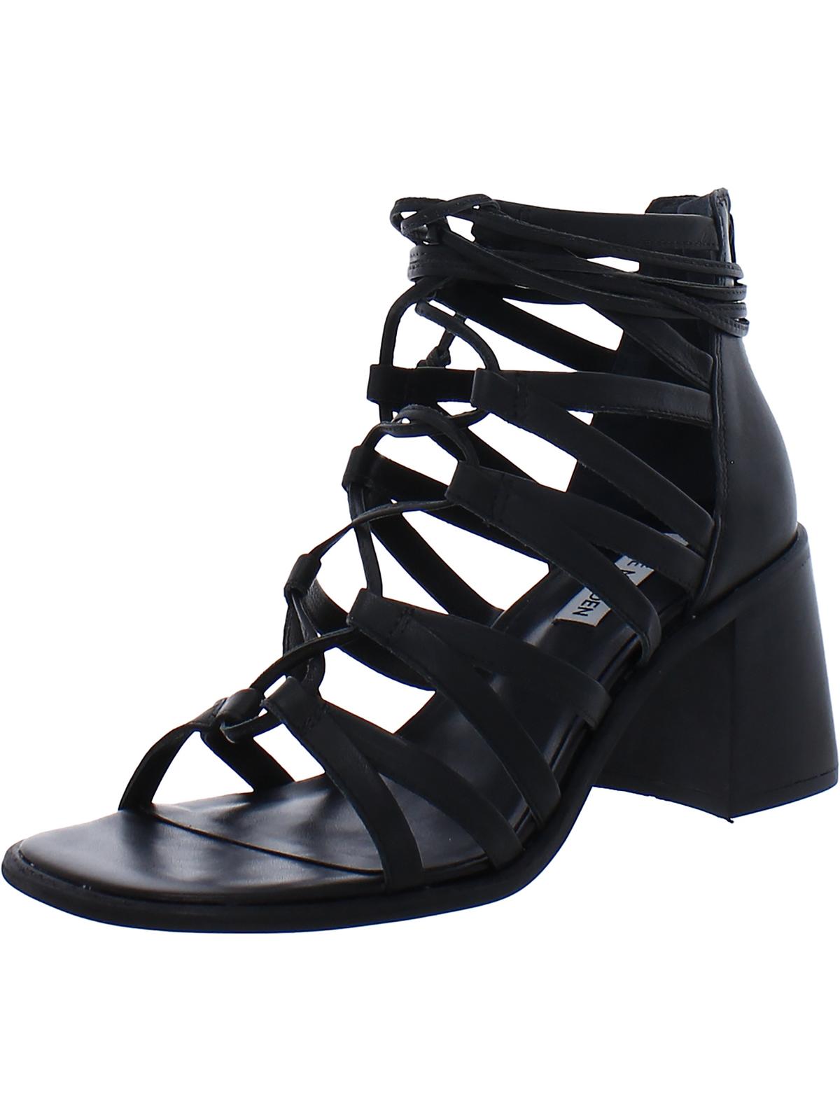 

Женские кожаные гладиаторы Cherri 30 с ремешками Steve Madden, цвет Black Leather