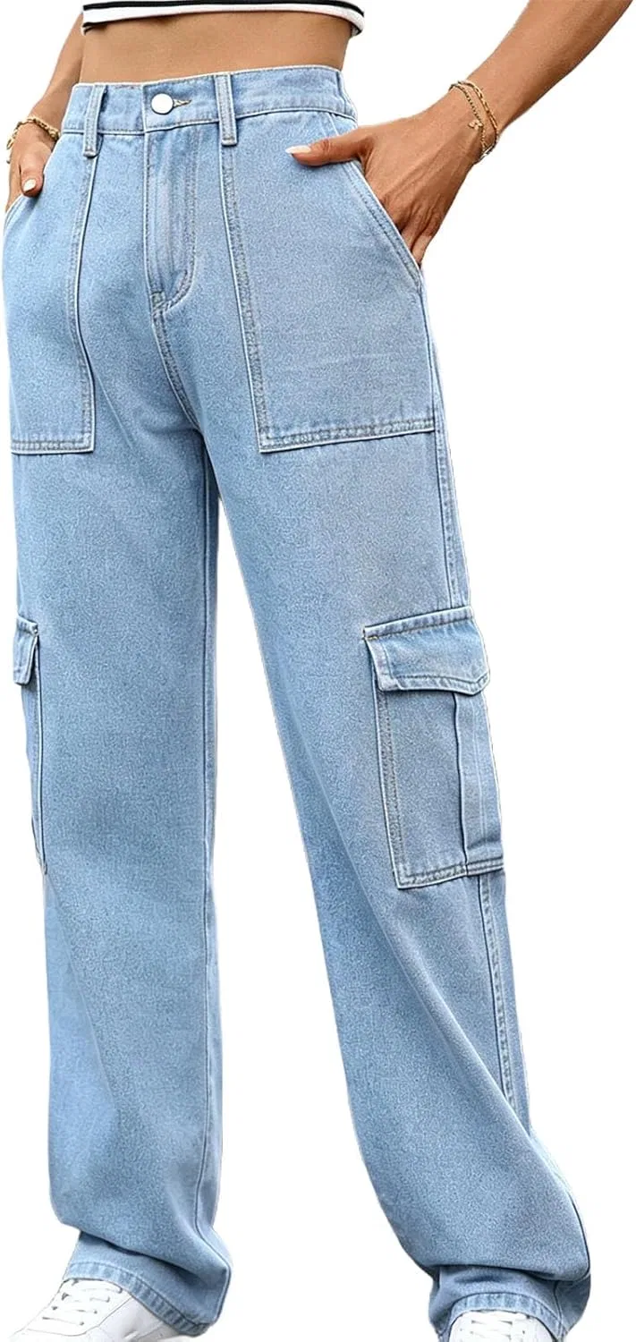 Джинсы карго прямые, Light Blue