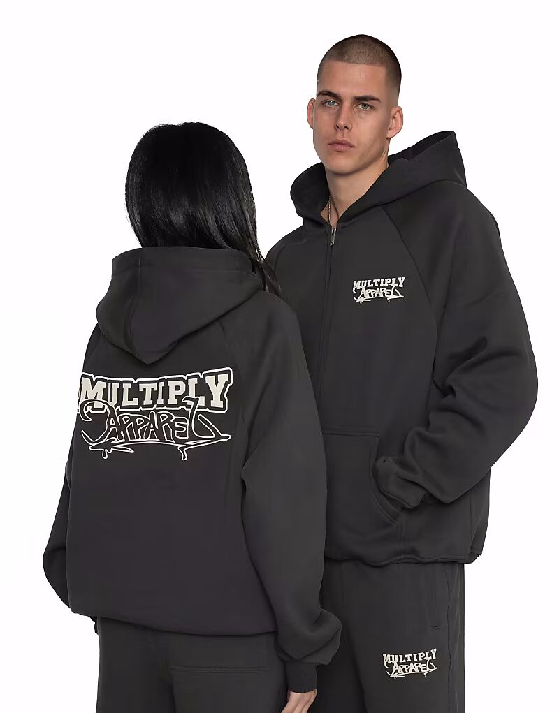 

Куртка Multiply Apparel Scholar oversize с капюшоном в цвете Black Soda