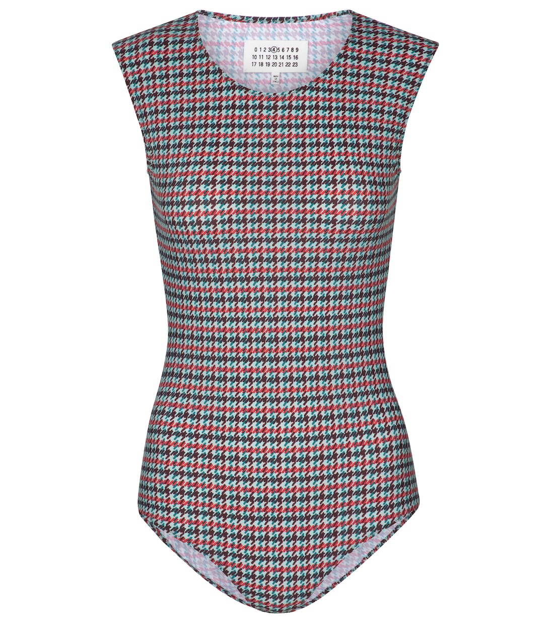 

Боди из эластичного джерси с узором гусиная лапка Maison Margiela, Multicolor Chevron