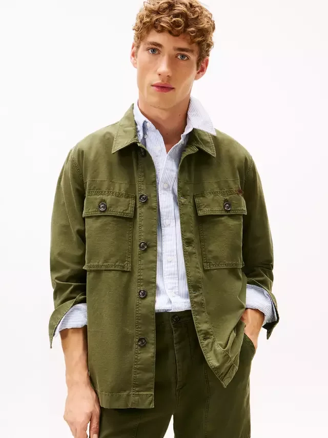 Хлопковая рабочая куртка, цвет Арктическая ель Tommy Hilfiger