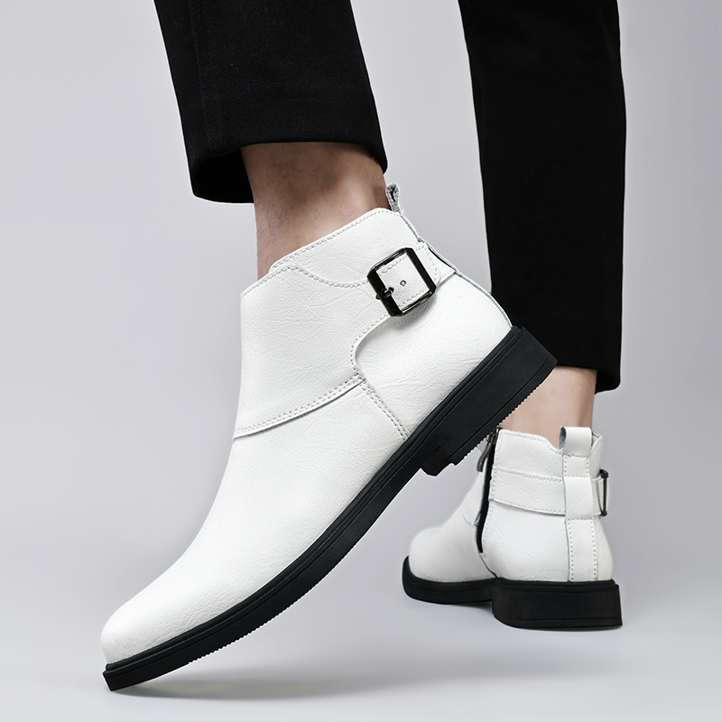 Bull Thunder Мужские зимние белые ботинки, цвет White Insulated Shoes — фото 3