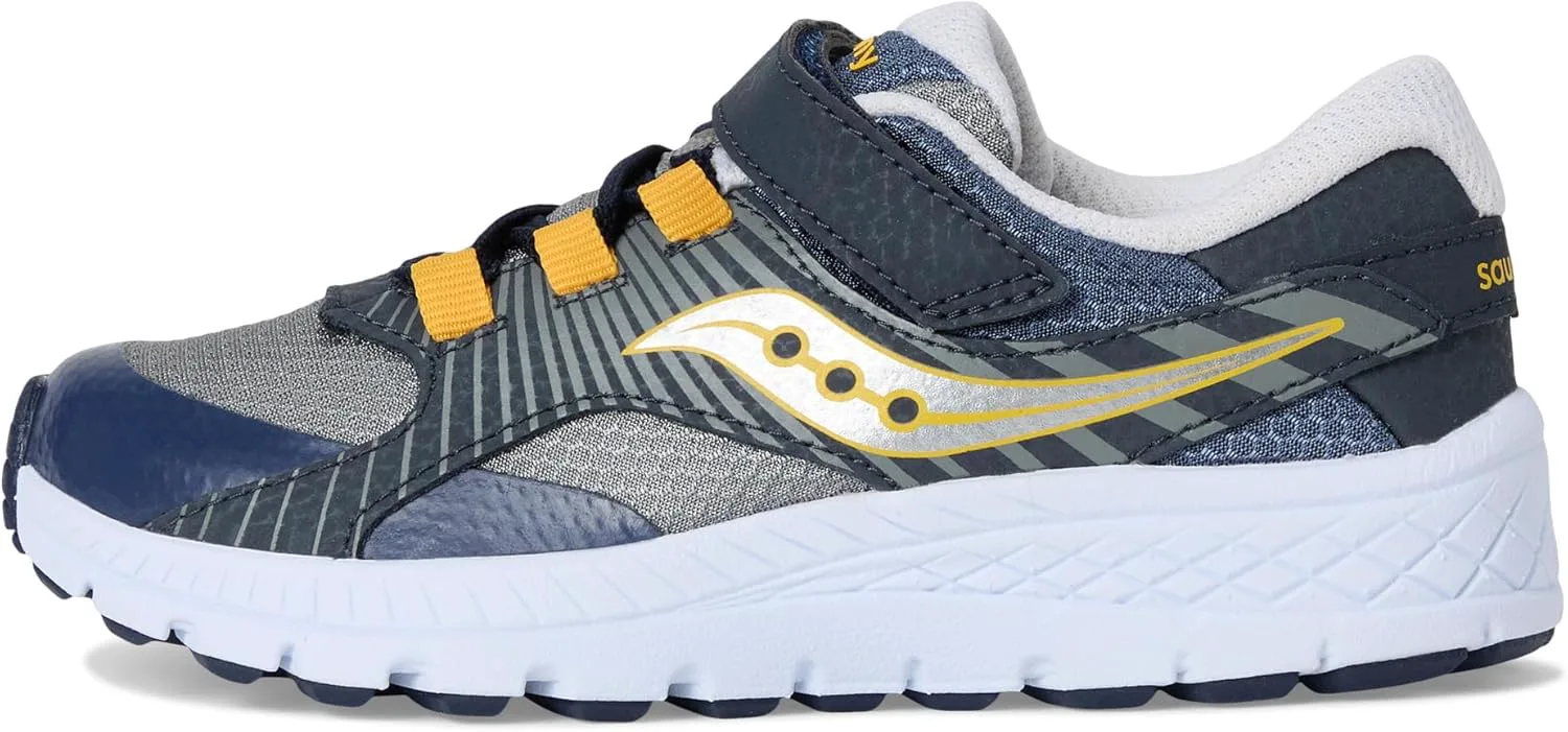 Кроссовки Saucony Unisex-Child Velocer a/C (маленький/большой ребенок), темно-синий/серый/желтый — фото 3