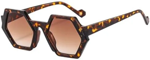 

Солнцезащитные очки Hexagon для женщин, зеленые и розовые, для мужчин, для вождения и рыбалки, с защитой от УФ-излучения UV400 и леопардовым принтом MTZJH, Leopard