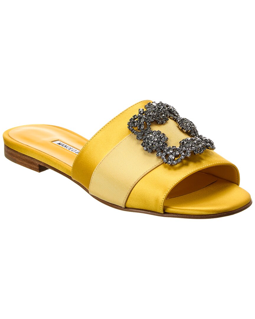 Атласные сандалии Manolo Blahnik Martamod, желтый