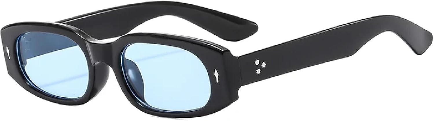 

Популярные модные универсальные солнцезащитные очки в маленькой оправе с защитой от УФ-излучения, широкими зеркальными дужками, персонализированные женские очки TVTBBVV, Black Blue