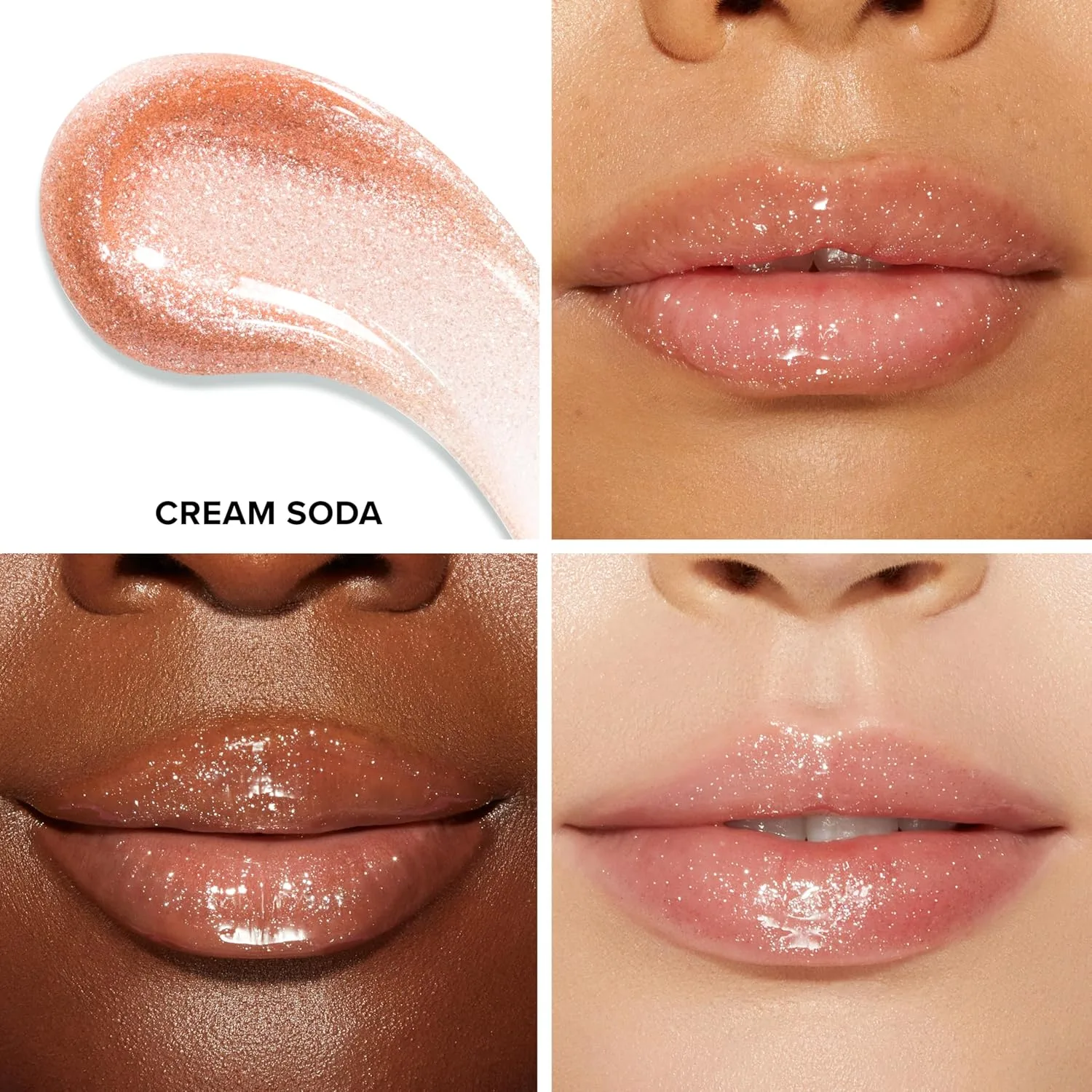 Блеск для губ Too Faced Kissing Jelly Lip Oil Gloss | Увлажняющее масло и блеск для губ, обеспечивающие мгновенное увлажнение и блеск., 02 Cream Soda (Sparkling Champagne) — фото 2
