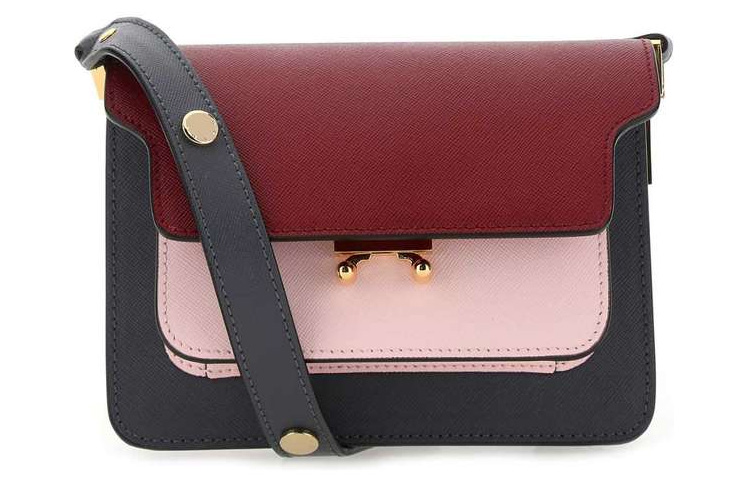 

MARNI Мини-сумка Trunk Calfskin Trunk, наплечная сумка, через плечо женская красная/розовая