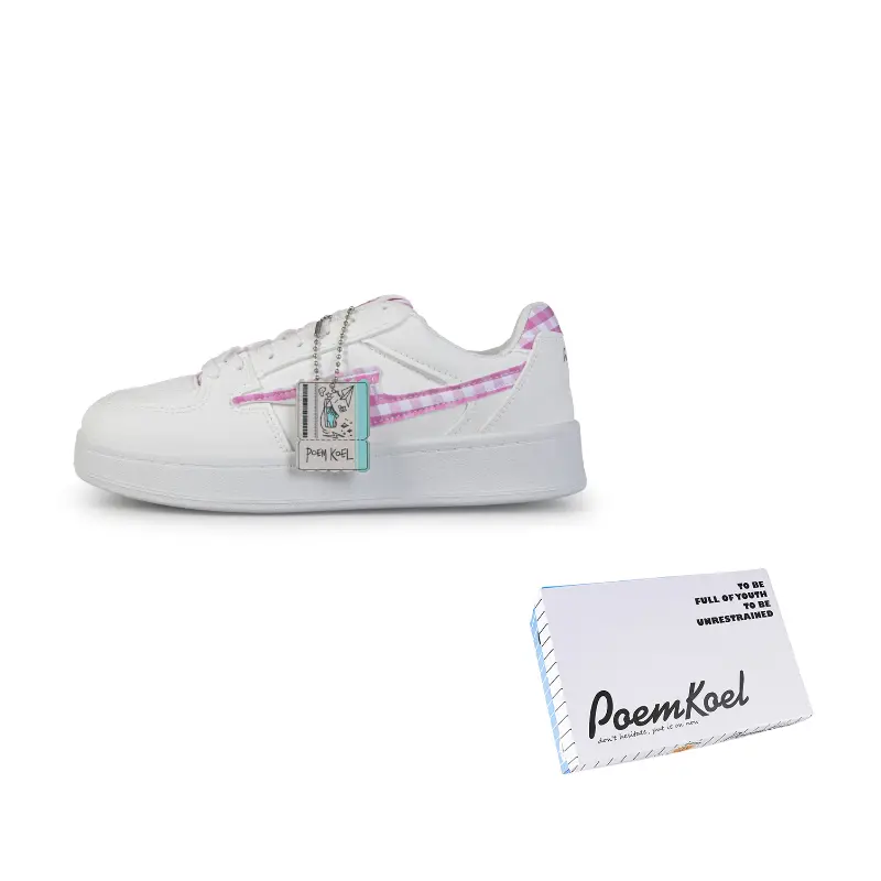 

POEM KOEL Износостойкие и легкие низкие скейтерские кроссовки унисекс розовые, цвет Pink