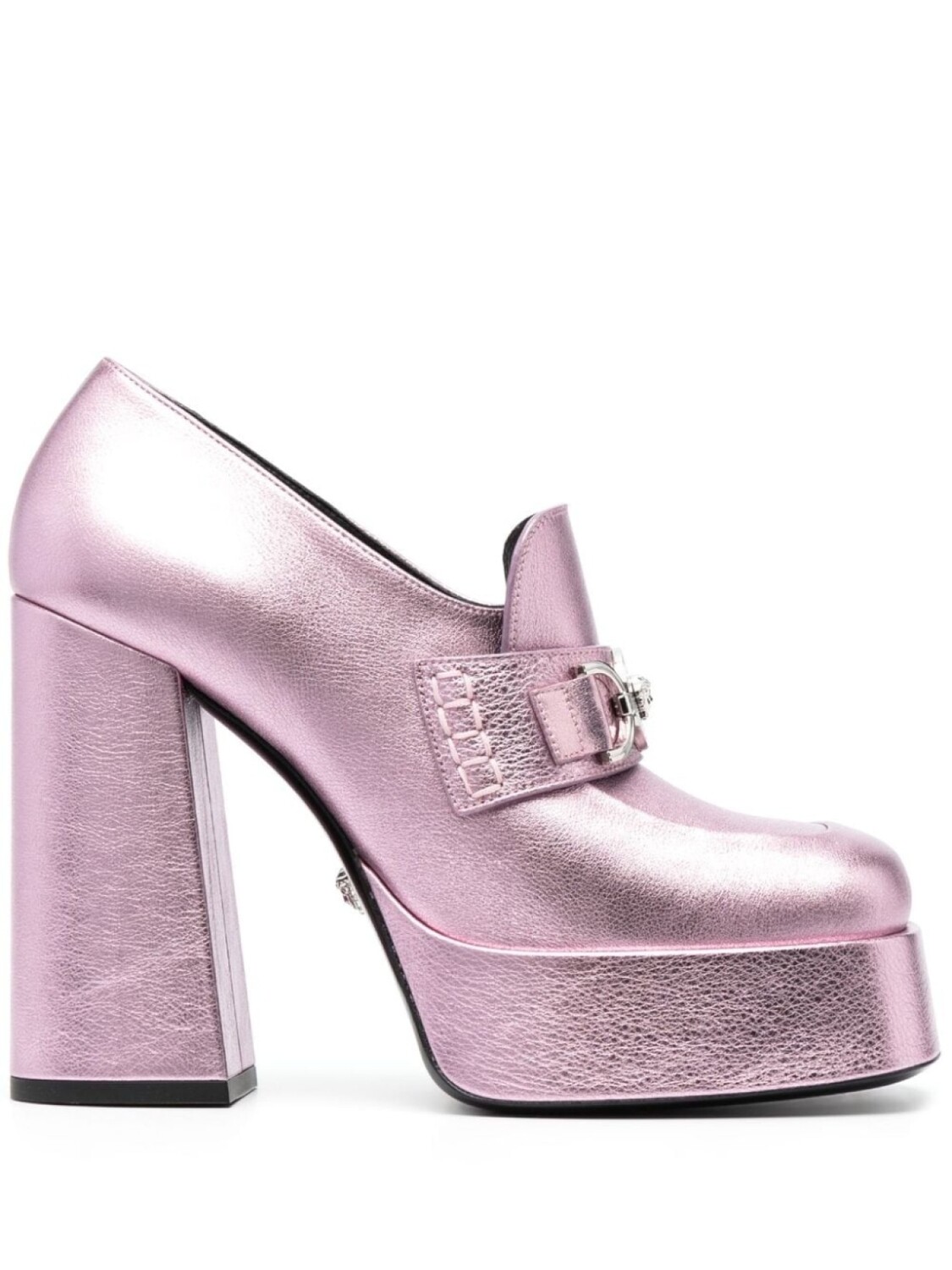 Versace туфли Aevitas 125 на платформе с эффектом металлик, розовый