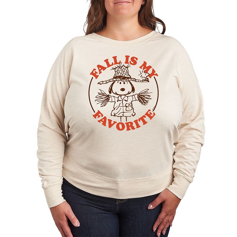 

Женский легкий свитшот из френч-терри Peanuts Snoopy Fall Is My Favorite Licensed Character, бежевый